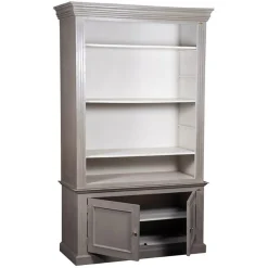 Best Bois & Chiffons Bibliothèque 2 portes en acacia massif et plaquage marron - 130x55x220 cm