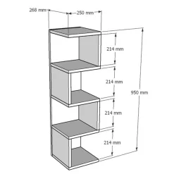 Wooden Art Bibliothèque Alin blanche - 25x95x27 cm