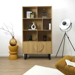 Online Home Deco Factory Bibliothèque Calypso marron/noir - 100x35x180 cm