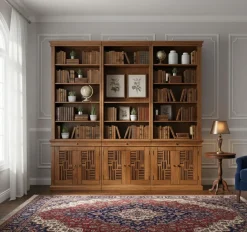 Bois & Chiffons Bibliothèque échelle H235 en acacia massif Marron - 258x45x235 cm