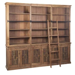 Bois & Chiffons Bibliothèque échelle H235 en acacia massif Marron - 258x45x235 cm