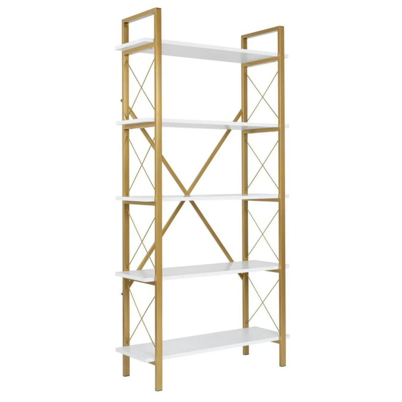 Sale Homitis Bibliothèque Elysian blanc/doré - 180x90x33.5 cm