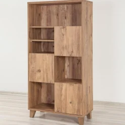 Wooden Art Bibliothèque Marina Flora marron - 80x155x36 cm