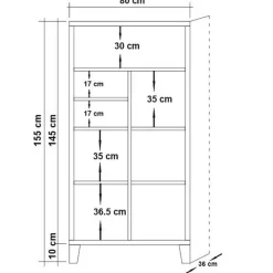 Wooden Art Bibliothèque Marina Flora marron - 80x155x36 cm