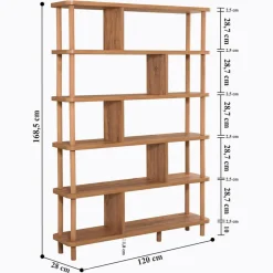 Wooden Art Bibliothèque Meta pin atlantique - 120x168.5x28 cm