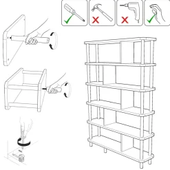 Wooden Art Bibliothèque Meta pin atlantique - 120x168.5x28 cm