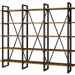 Wooden Art Bibliothèque ML4 marron - 219.6x34x180 cm