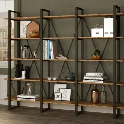 Wooden Art Bibliothèque ML4 marron - 219.6x34x180 cm