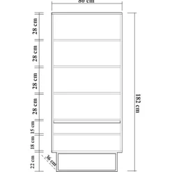 Sale Wooden Art Bibliothèque Rea noir/marron - 80x36x182 cm