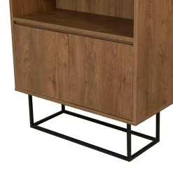 Sale Wooden Art Bibliothèque Rea noir/marron - 80x36x182 cm