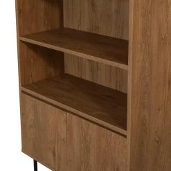 Sale Wooden Art Bibliothèque Rea noir/marron - 80x36x182 cm