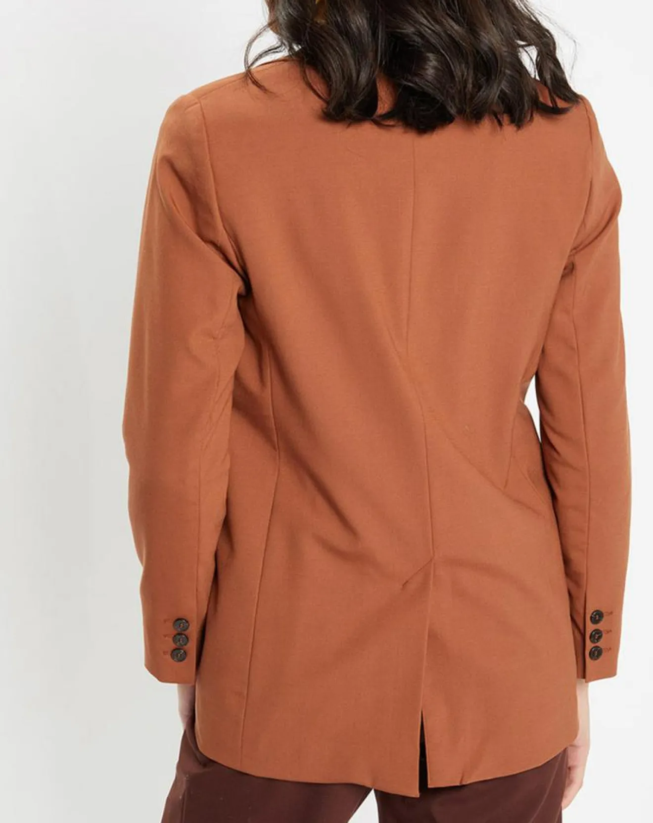 Femme Galeries Lafayette Blazer croisé en Laine mélangée Celeste marron