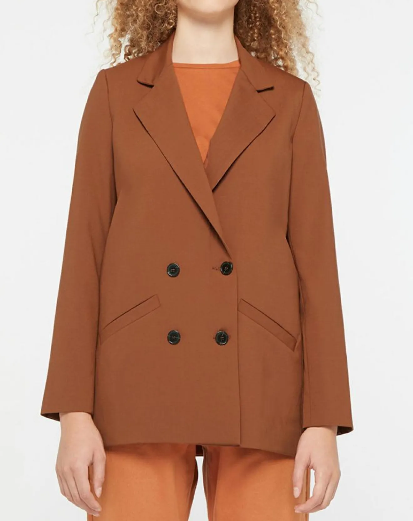 Femme Galeries Lafayette Blazer croisé en Laine mélangée Celeste marron
