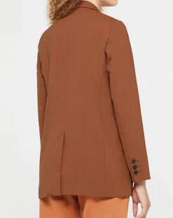 Femme Galeries Lafayette Blazer croisé en Laine mélangée Celeste marron