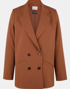 Femme Galeries Lafayette Blazer croisé en Laine mélangée Celeste marron