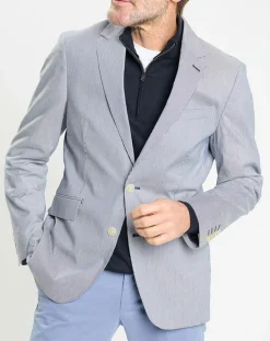 Best Hackett London Blazer en Coton & Lin Milleraie bleu/blanc