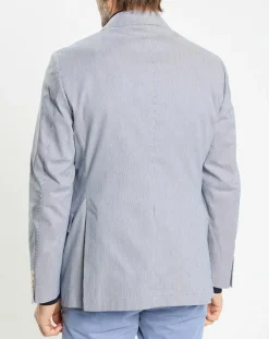 Best Hackett London Blazer en Coton & Lin Milleraie bleu/blanc