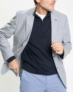 Best Hackett London Blazer en Coton & Lin Milleraie bleu/blanc