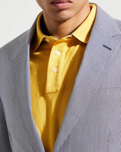 Best Hackett London Blazer en Coton & Lin Milleraie bleu/blanc