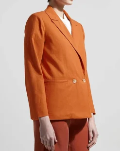 Online Garance Paris Blazer en Coton & Lin terre brûlée