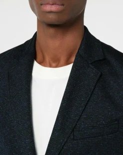 Homme Galeries Lafayette Blazer en Laine & Lin mélangés Stretch Laveste bleu marine