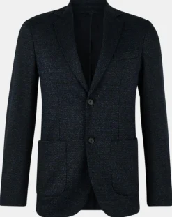Homme Galeries Lafayette Blazer en Laine & Lin mélangés Stretch Laveste bleu marine