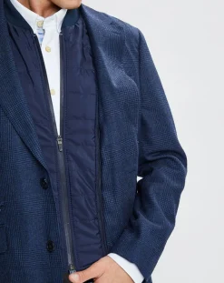 New Hackett London Blazer en Laine doublure amovible bleu foncé