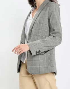Femme Marc O'Polo Blazer en Laine mélangée à carreaux gris