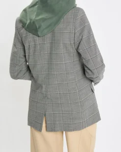 Femme Marc O'Polo Blazer en Laine mélangée à carreaux gris