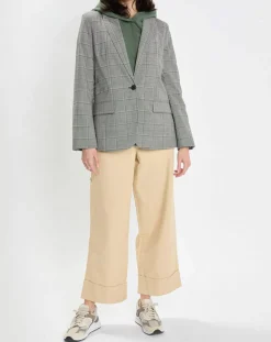 Femme Marc O'Polo Blazer en Laine mélangée à carreaux gris