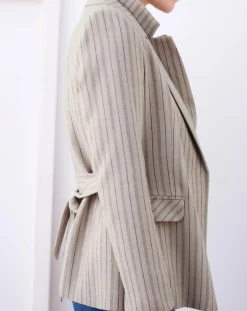 Sale Caroll Blazer en Laine mélangée Juno beige