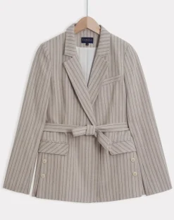 Sale Caroll Blazer en Laine mélangée Juno beige