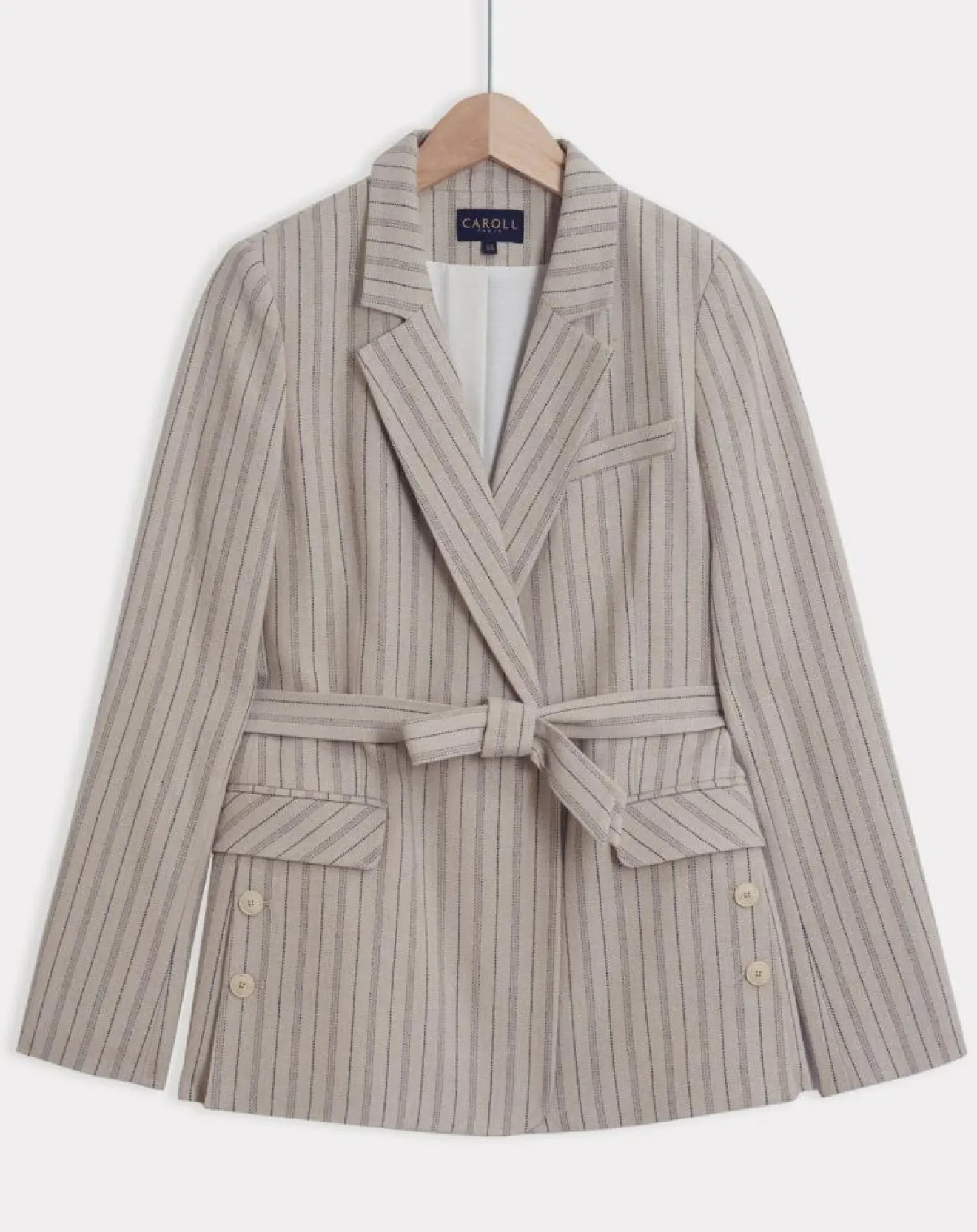 Sale Caroll Blazer en Laine mélangée Juno beige