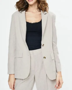 Femme Yerse Blazer en Lin mélangé Marianne beige
