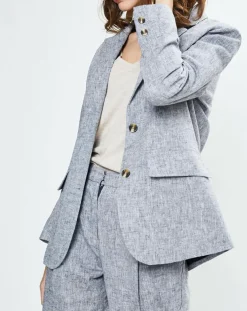 Yerse Blazer en Lin mélangé Marianne bleu marine