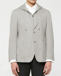 Clearance Hackett London Blazer Hoodie à capuche amovible gris clair