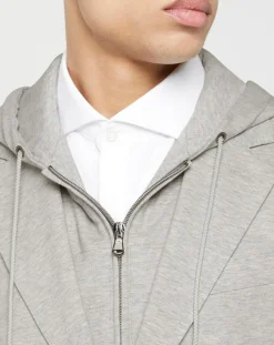 Clearance Hackett London Blazer Hoodie à capuche amovible gris clair