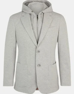 Clearance Hackett London Blazer Hoodie à capuche amovible gris clair