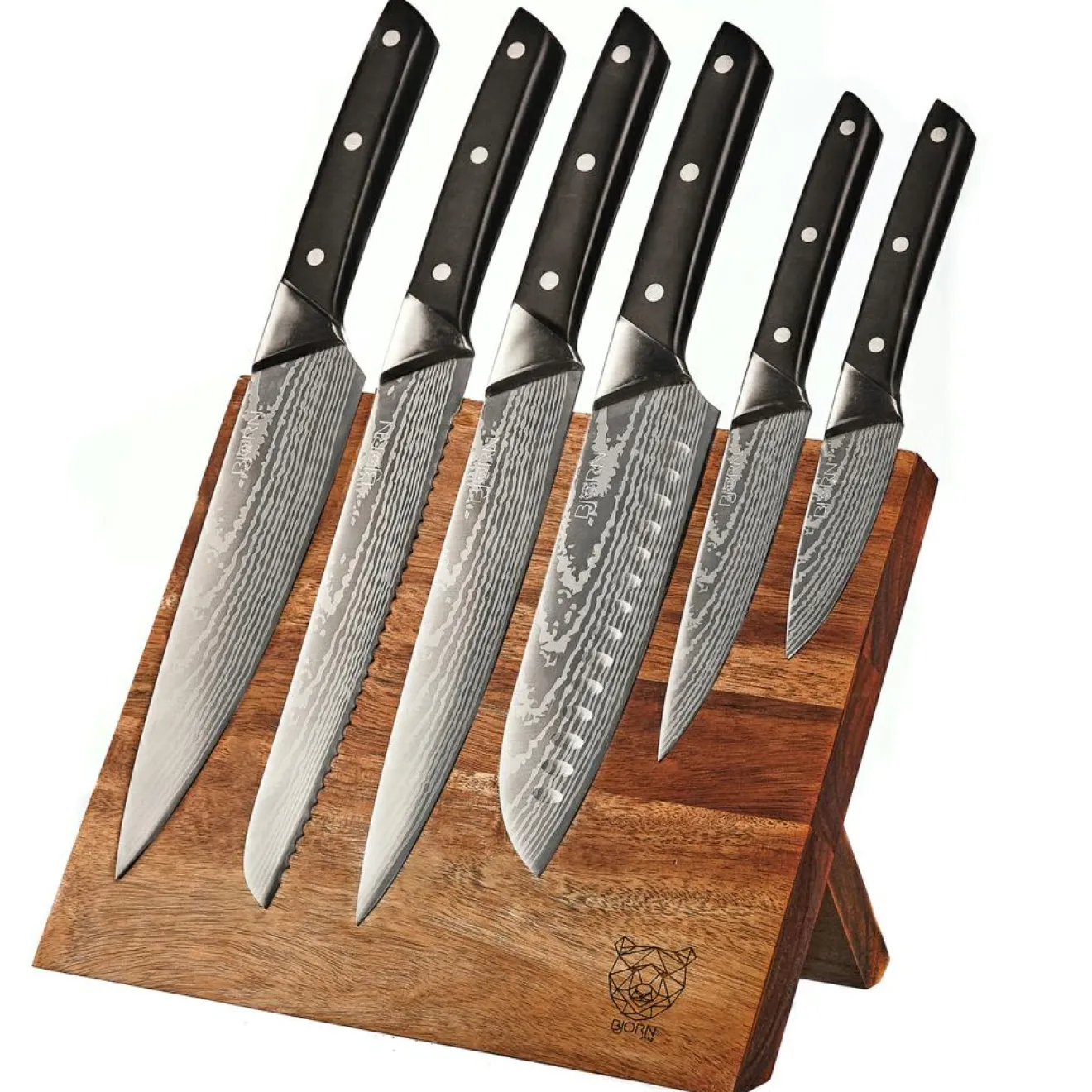 Bjorn Bloc avec couteaux de cuisine Erling Vantaa - 7 pièces