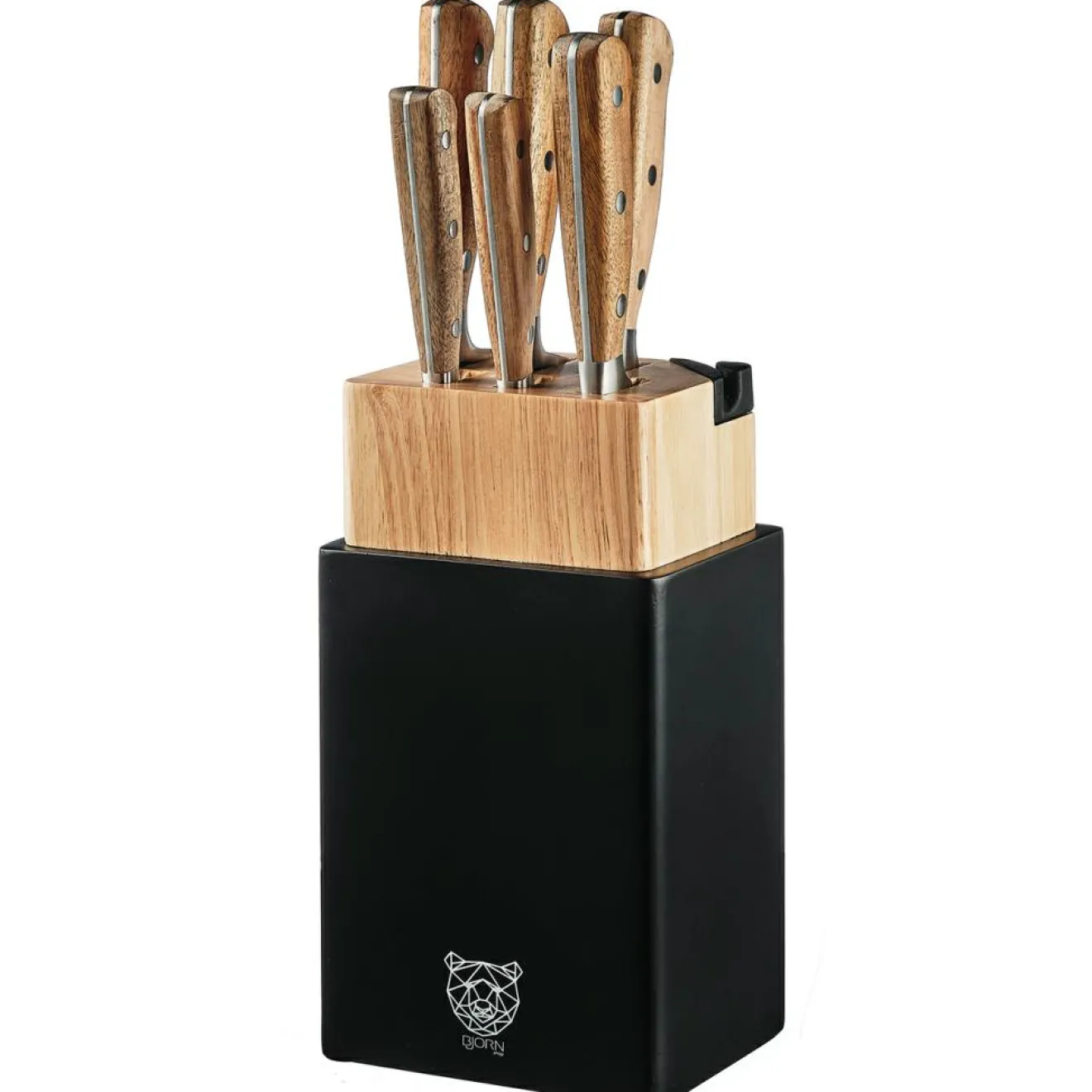 Best Bjorn Bloc avec couteaux de cuisine Jakob Porvoo bois mat - 8 pièces