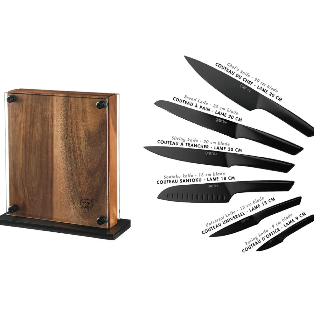 Clearance Bjorn Bloc avec couteaux de cuisine Jensen Rauma - 7 pièces