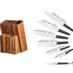 Sale Bjorn Bloc avec couteaux de cuisine et couteaux à steak Jona Loviisa - 14 pièces inox mat