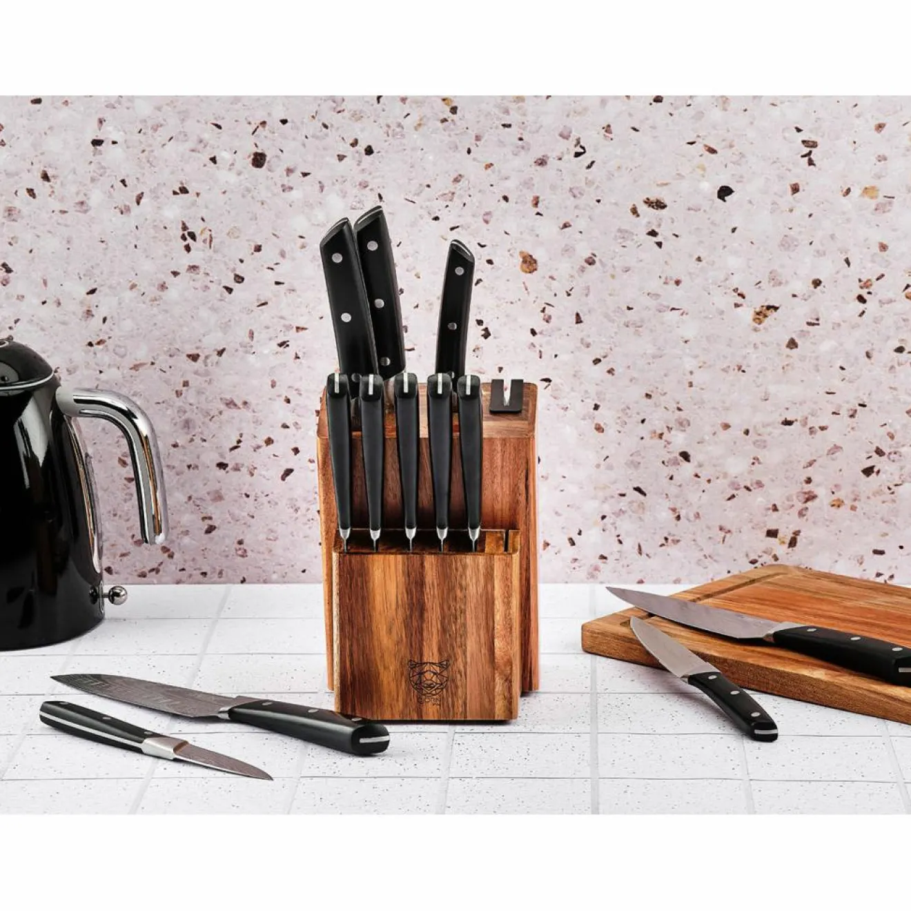 Bjorn Bloc avec couteaux de cuisine et couteaux à steak Erling Loviisa - 14 pièces