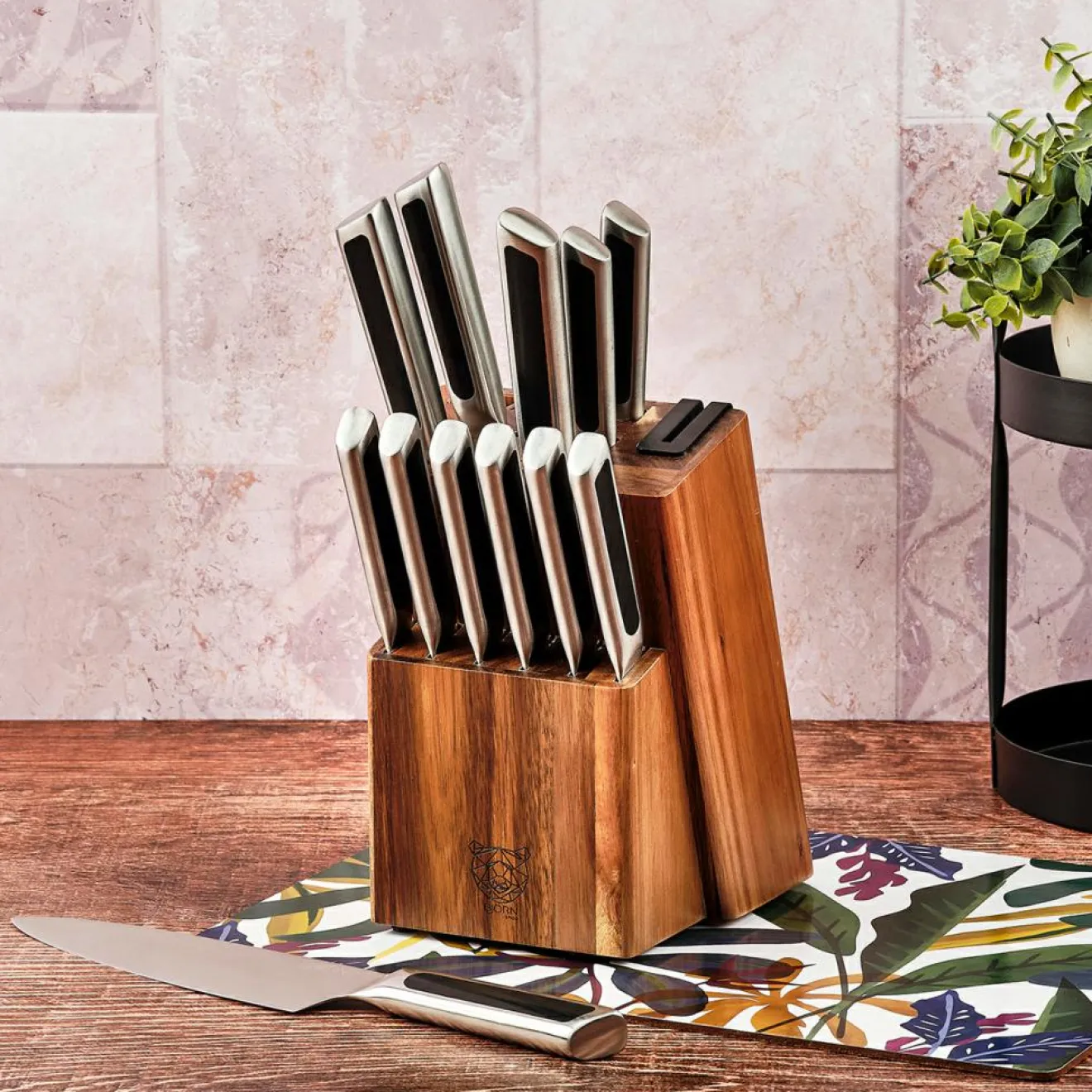 Bjorn Bloc avec couteaux de cuisine et couteaux à steak Loki Loviisa - 14 pièces