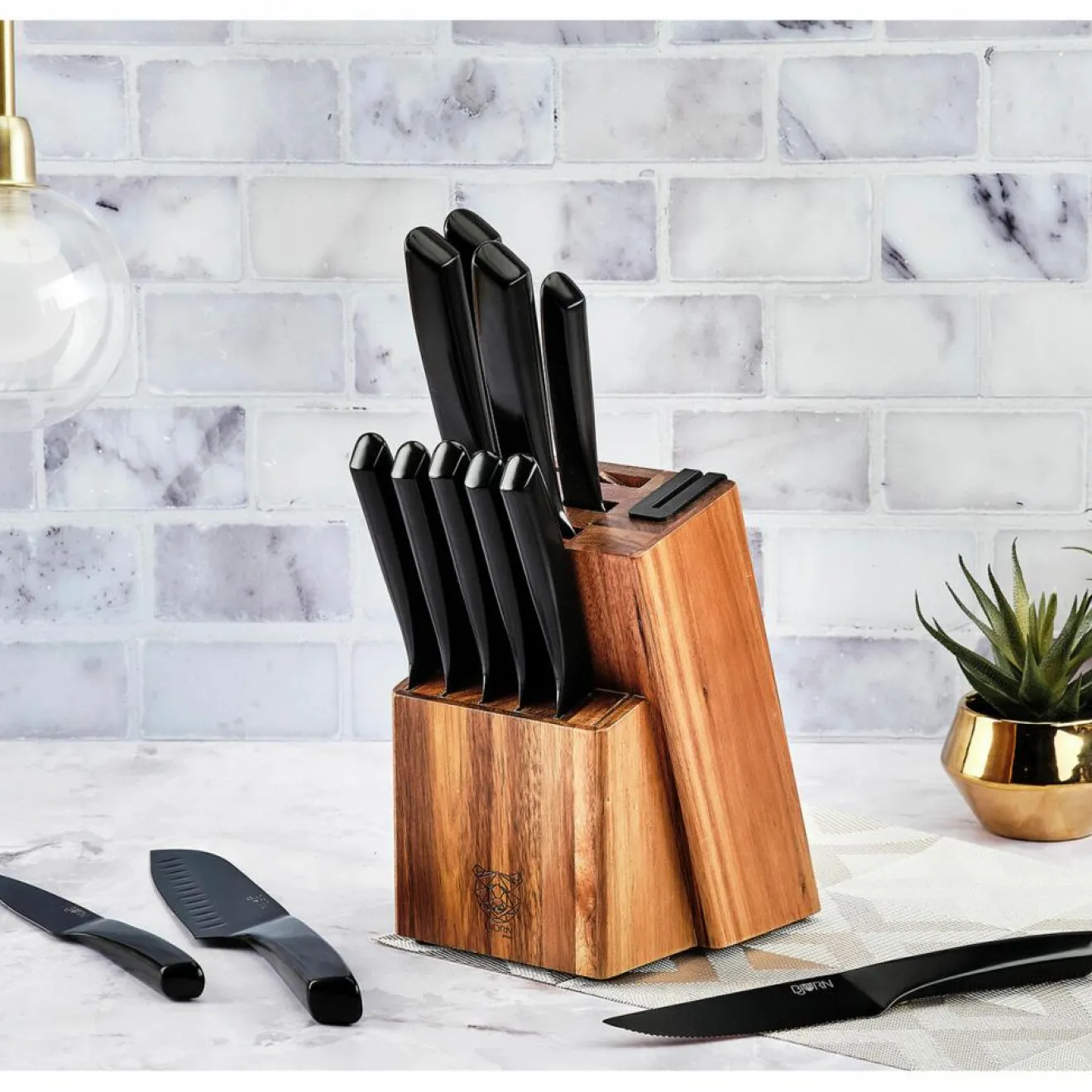 Bjorn Bloc avec couteaux de cuisine et couteaux à steak Jensen Loviisa - 14 pièces