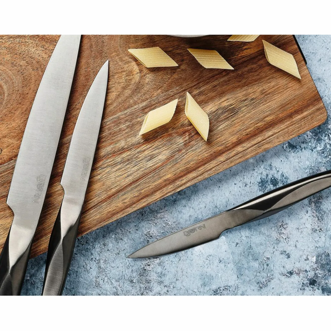 Bjorn Bloc avec couteaux de cuisine et couteaux à steak Larus Loviisa gris métal - 14 pièces