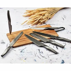 Bjorn Bloc avec couteaux de cuisine et couteaux à steak Larus Loviisa gris métal - 14 pièces