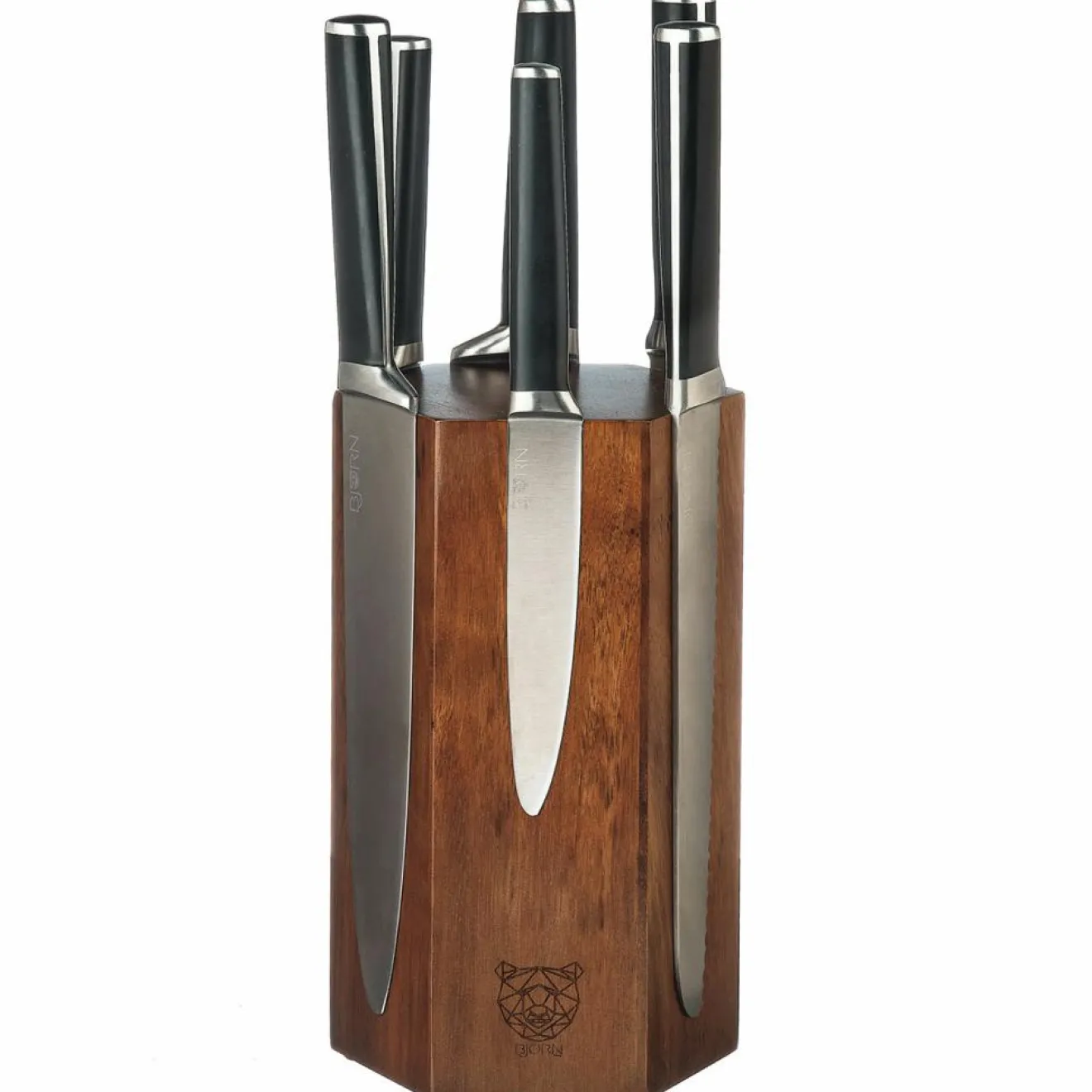 Bjorn Bloc avec couteaux de cuisine Jona Imatra inox mat - 7 pièces