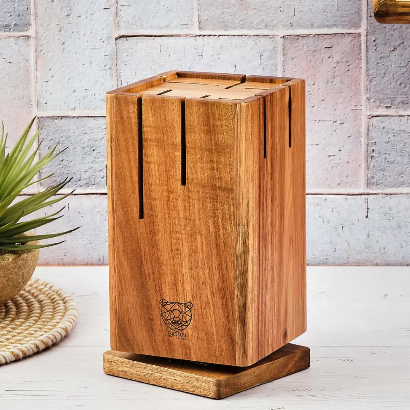 Bjorn Bloc avec couteaux de cuisine Jakob Skagen bois mat - 7 pièces