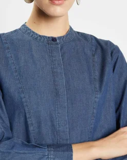 Femme Jodhpur Blouse ajustée Pen bleue